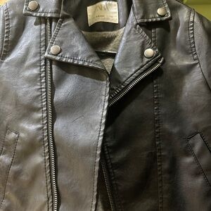Zara Black Leather-Style Jacket